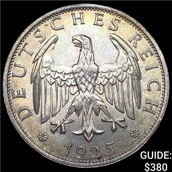 1925 Germany Silver 2 Reichs Mark
