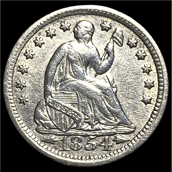 1854 Arrows Seated Liberty Half Dime NEARLY  UNCIRCULATED