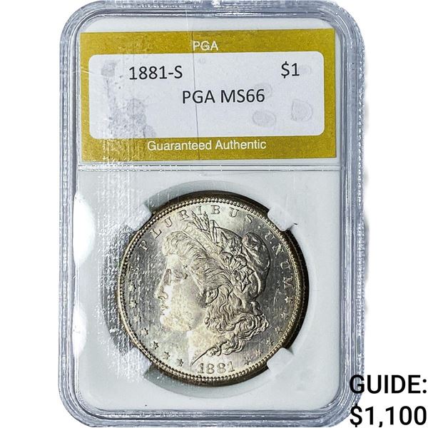 1881-S Morgan Silver Dollar PGA MS66