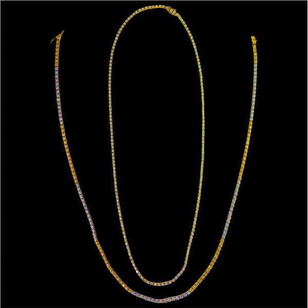 [2] 10kt Gold Necklaces w/diamonds, 55g total
