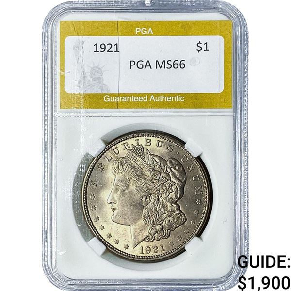 1921 Morgan Silver Dollar PGA MS66
