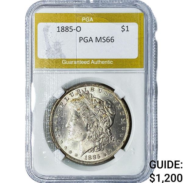 1885-O Morgan Silver Dollar PGA  MS66