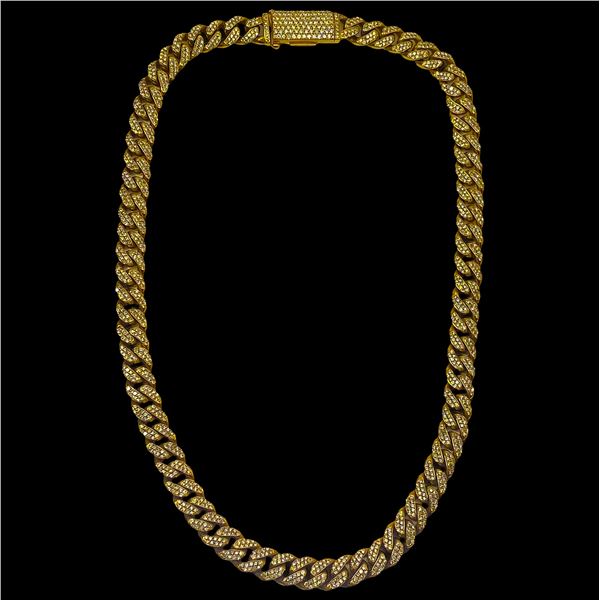 Large Diamond Chain Gold Necklace 10kt 213g