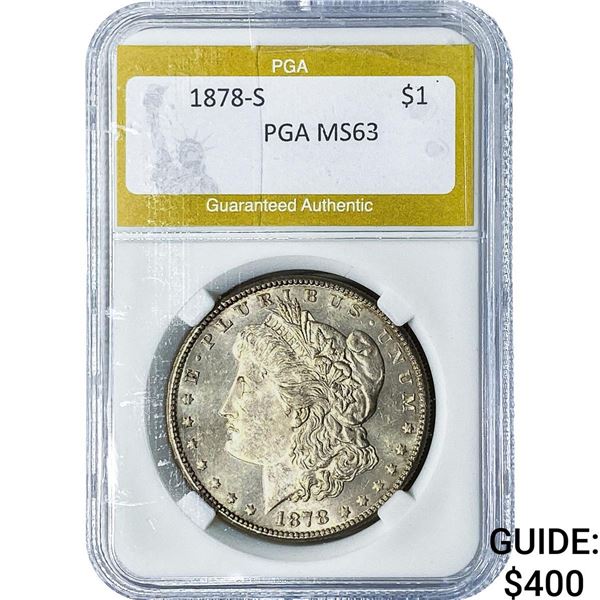 1878-S Morgan Silver Dollar PGA MS63