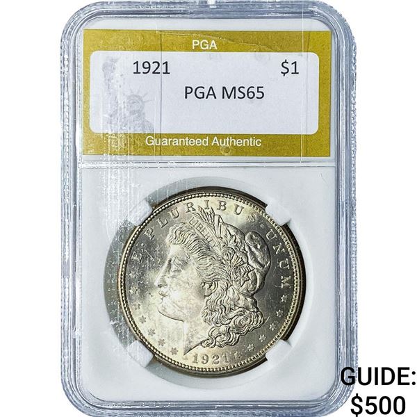 1921 Morgan Silver Dollar PGA MS65
