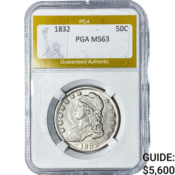 1832 Capped Bust Half Dollar PGA MS63