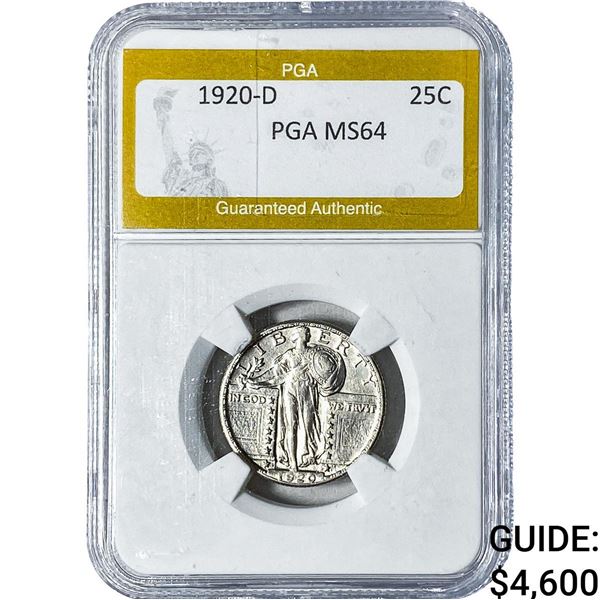 1920-D Standing Liberty Quarter PGA MS64