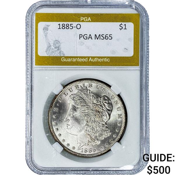1885-O Morgan Silver Dollar PGA MS65
