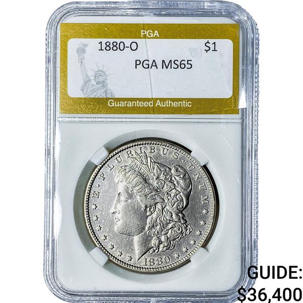 1880-O Morgan Silver Dollar PGA MS65