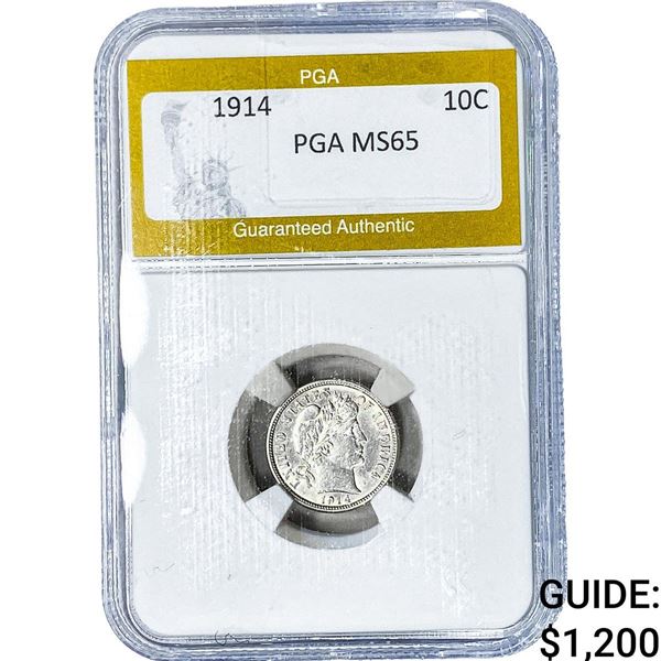 1914 Barber Dime PGA MS65