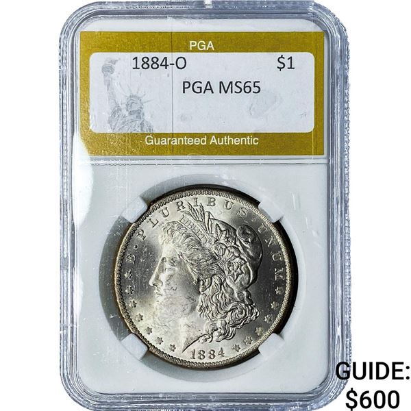 1884-O Morgan Silver Dollar PGA MS65