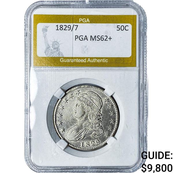 1829/7 Capped Bust Half Dollar PGA MS62+