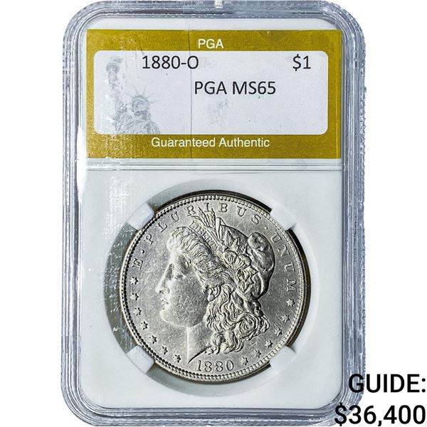 1880-O Morgan Silver Dollar PGA MS65