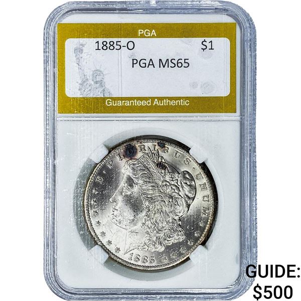 1885-O Morgan Silver Dollar PGA MS65