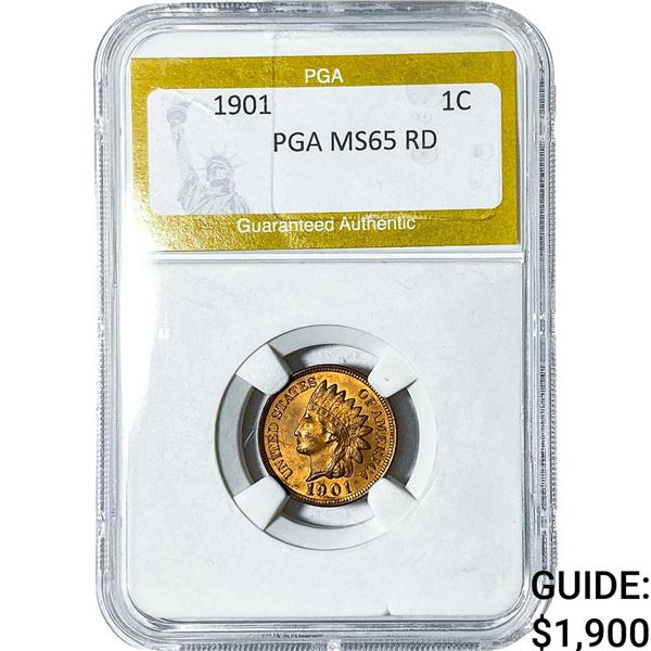 1901 Indian Head Cent PGA MS65RD