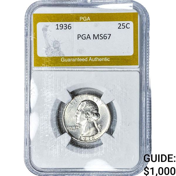 1936 Washington Silver Quarter PGA MS67