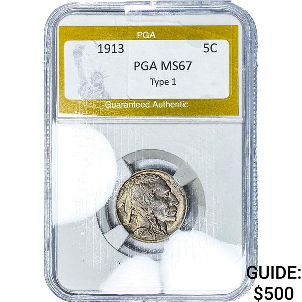 1913 Buffalo Nickel PGA MS67Type 1