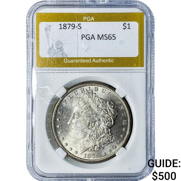 1879-S Morgan Silver Dollar PGA MS65