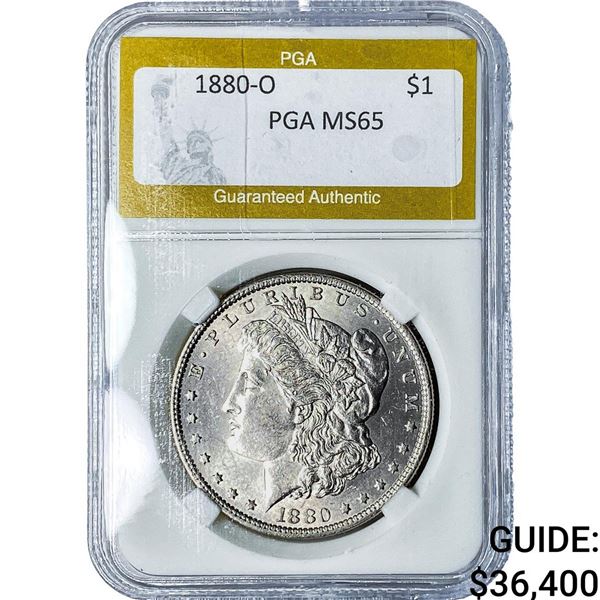 1880-O Morgan Silver Dollar PGA MS65