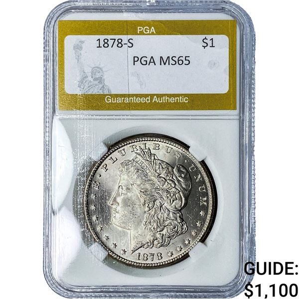 1878-S Morgan Silver Dollar PGA MS65