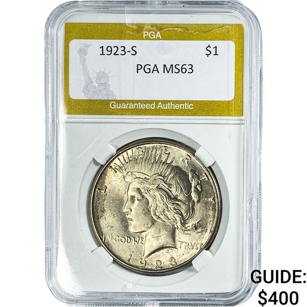 1923-S Silver Peace Dollar PGA MS63