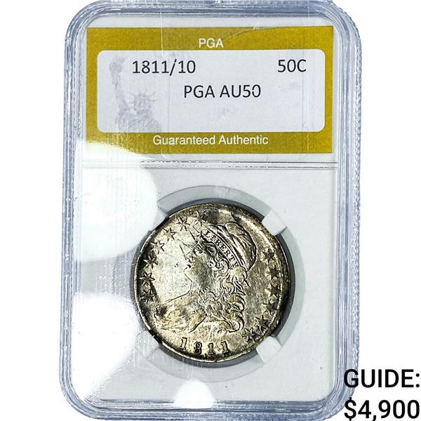 1811/10 Capped Bust Half Dollar PGA AU50