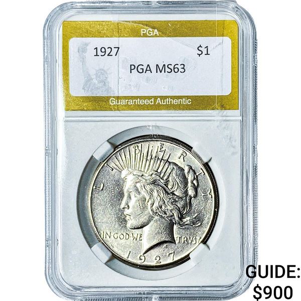 1927 Silver Peace Dollar PGA MS63