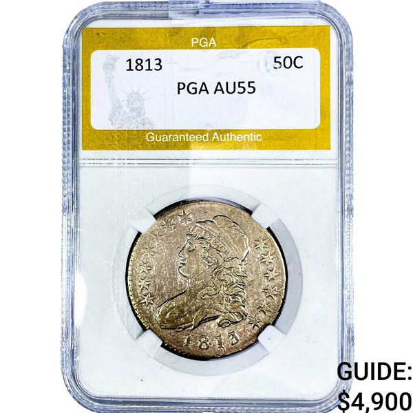1813 Capped Bust Half Dollar PGA AU55