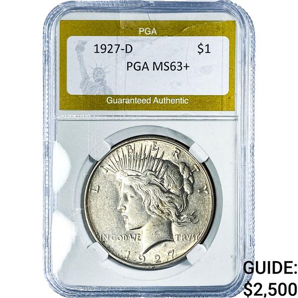 1927-D Silver Peace Dollar PGA MS63+