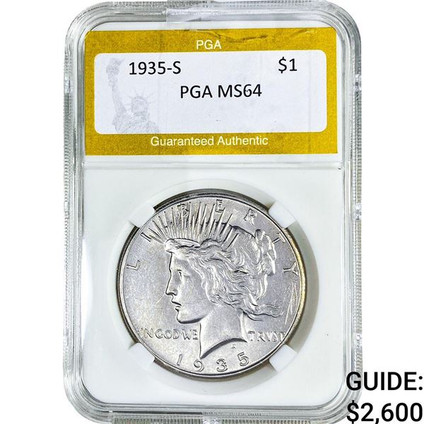 1935-S Silver Peace Dollar PGA MS64