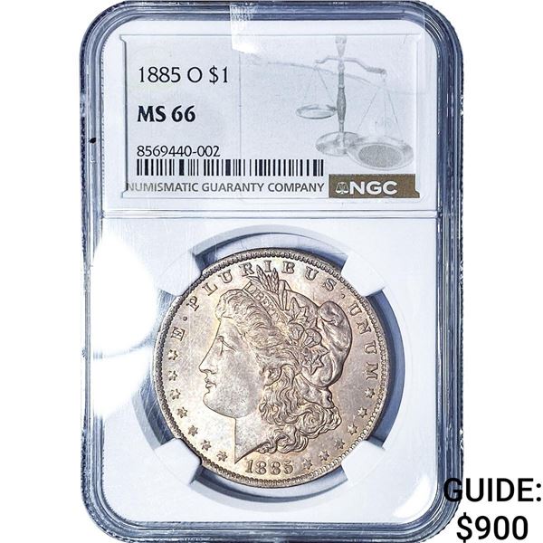 1885-O Morgan Silver Dollar NGC MS66