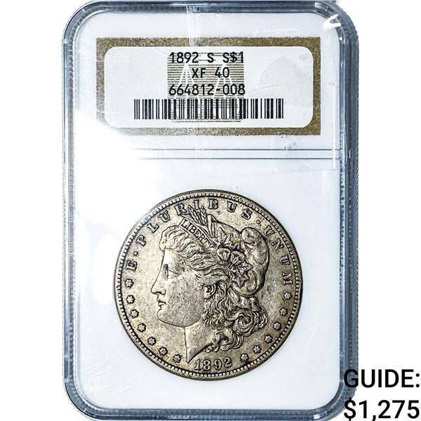 1892-S Morgan Silver Dollar NGC XF40