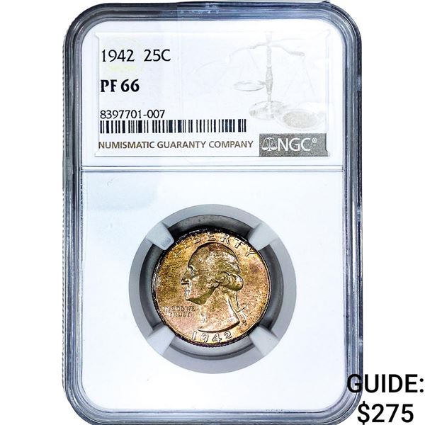 1942 Washington Silver Quarter NGC PF66
