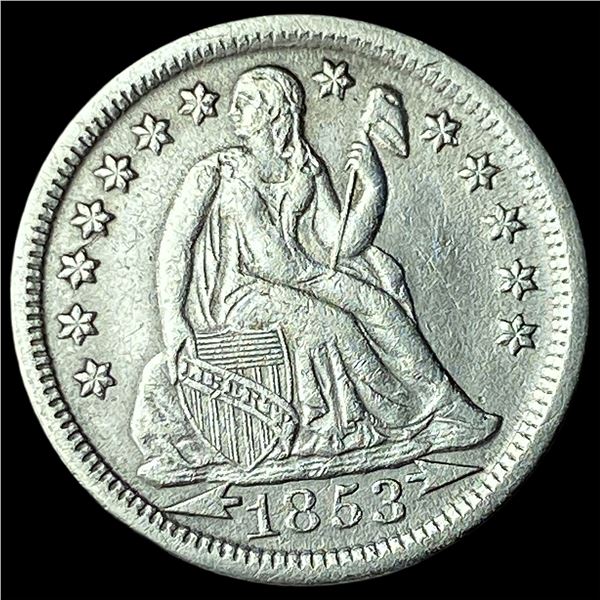 1853 Arrows Silver Seated Liberty Dime ABOUT UNCIRCULATED
