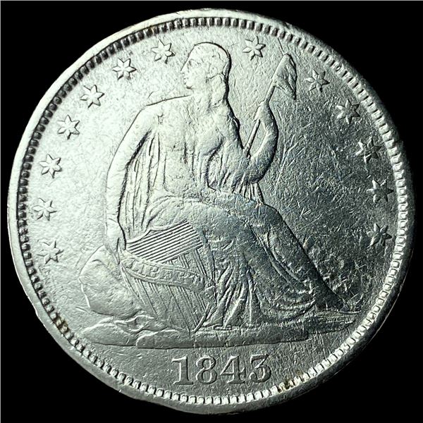 1843-O Silver Half Dollar LIGHTLY CIRCULATED