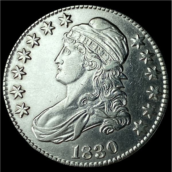 1830 Capped Bust Silver Half Dollar ABOUT  UNCIRCULATED