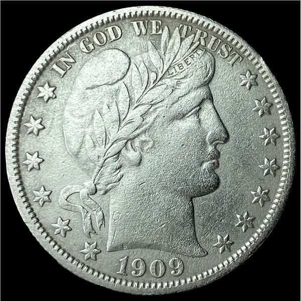 1909 Silver Half Dollar (Barber) CLOSELY  UNCIRCULATED
