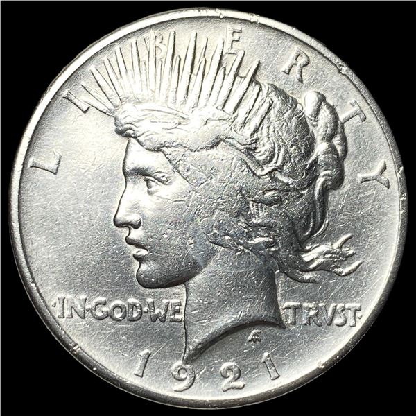 1921 Silver High Relief Peace Dollar CHOICE AU