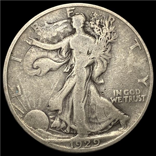 1929-D Silver Half Dollar Walking Liberty  LIGHTLY CIRCULATED