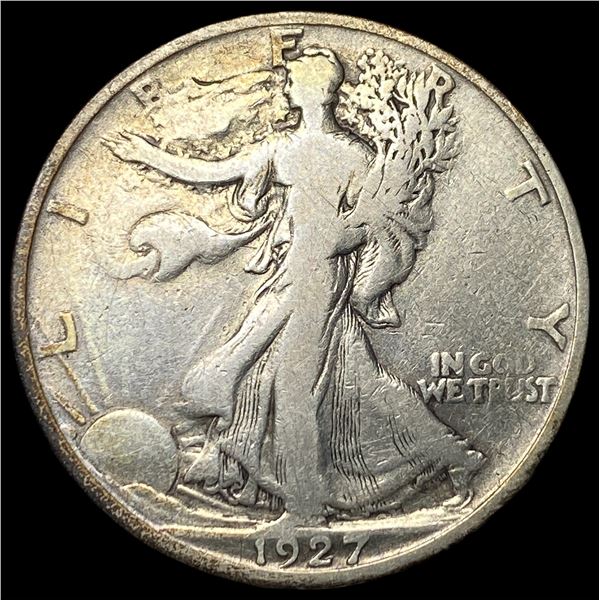 1927-S Silver Walking Liberty Half Dollar  LIGHTLY CIRCULATED