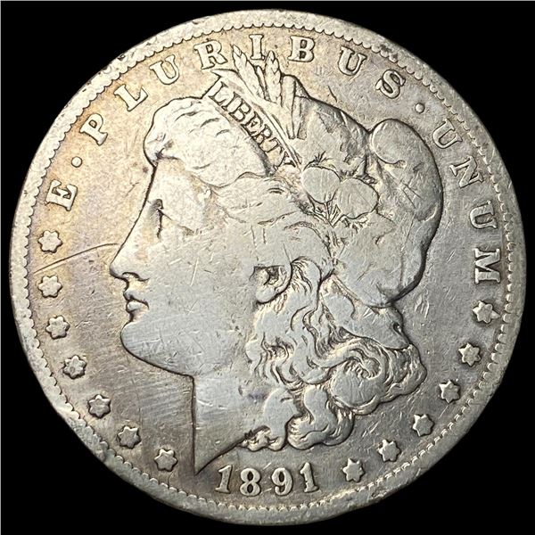1891-CC Silver Morgan Dollar LIGHTLY  CIRCULATED