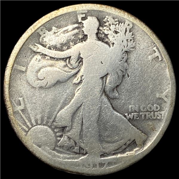 1917-S Reverse Silver Walking Liberty Half Dollar NICELY CIRCULATED