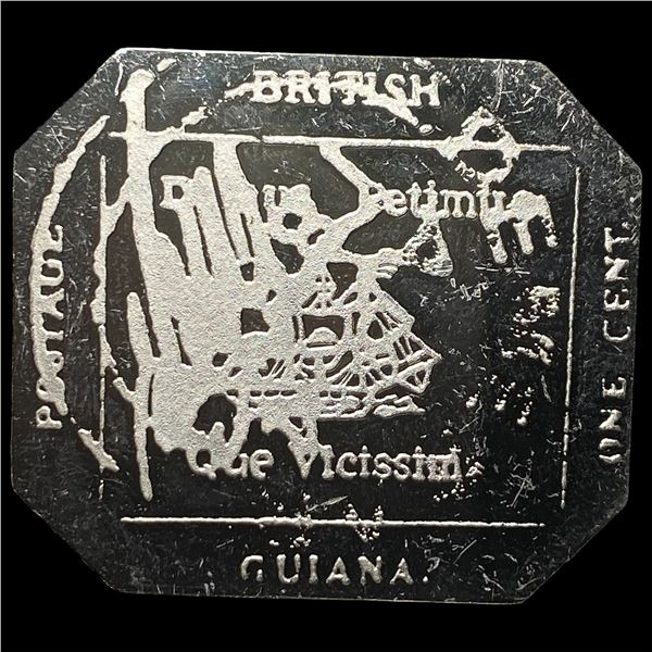 1856 British Guiana 1Ã‚Â¢ Black on Magenta  stamp GEM BU