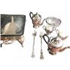 Image 1 : Silver Plated Tea Set With Chafing Dish and Serving Utensils