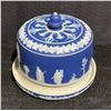Image 1 : Samuel Lear 1884 Blue Jasperware Cheese Dish, Rare Piece
