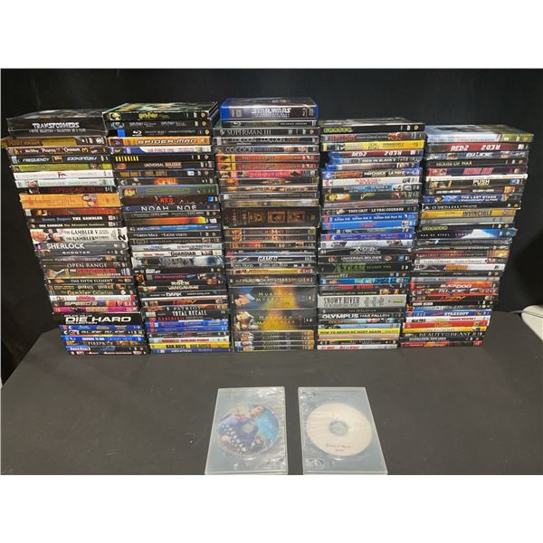 Large Mixed Lot of Over 90 DVD and Blu-ray Movies