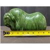 Image 10 : Three Real Jade Muskox Figures with Heavy Stone Base