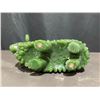 Image 13 : Three Real Jade Muskox Figures with Heavy Stone Base