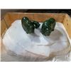 Image 3 : Three Real Jade Muskox Figures with Heavy Stone Base