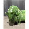 Image 7 : Three Real Jade Muskox Figures with Heavy Stone Base